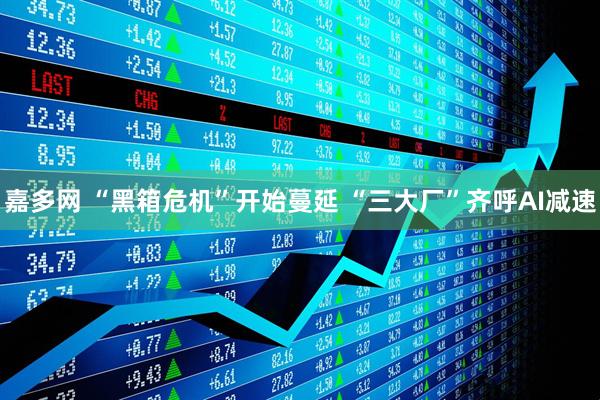 嘉多网 “黑箱危机”开始蔓延 “三大厂”齐呼AI减速