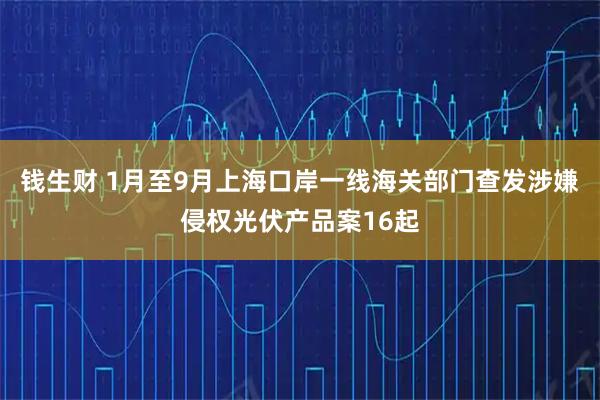钱生财 1月至9月上海口岸一线海关部门查发涉嫌侵权光伏产品案16起